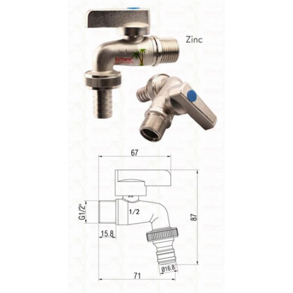 Ergonomic White Plastic Handle Bibcock Faucet with Customized Material and 1/2