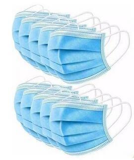 Blue 3 Ply Surgical Mask , Earloop 3 Layer Face Mask Adjustable Nose Piece