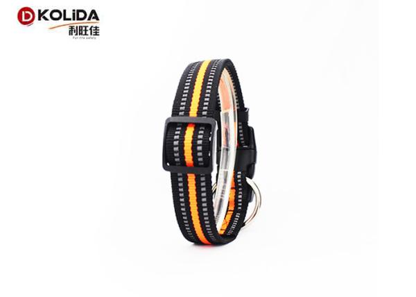 Strong Padded Dog Collars Easy Re - Sizing With Orange / Green / Blue Color