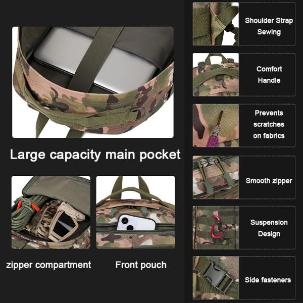Outdoor Survival Military Tactical Backpacks Assault Bag With 56-76 Litre Capacity