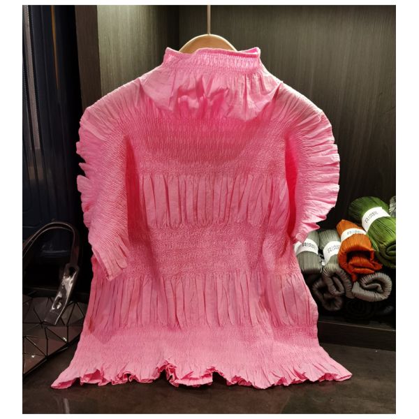 Women's Elegant Loose-Fitting Slimming Top Stand-Up Collar  Craftsmanship Breathable Sweat-Absorbent Heavy Blouses Shirts