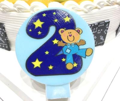 Cute Round Shape Number Printable Birthday Candles For Cake Decorating No Smoking