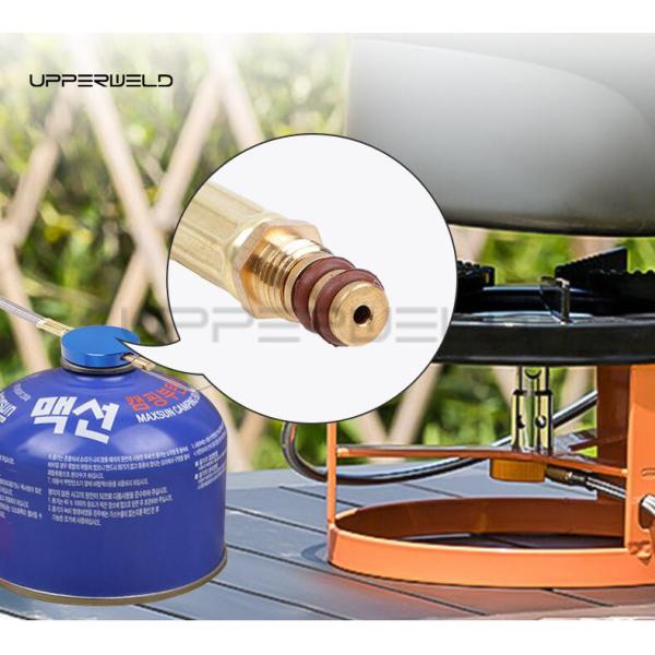Stainless Steel Camping Gas Cylinder Connector Burner Stove Adapter for Backpacking