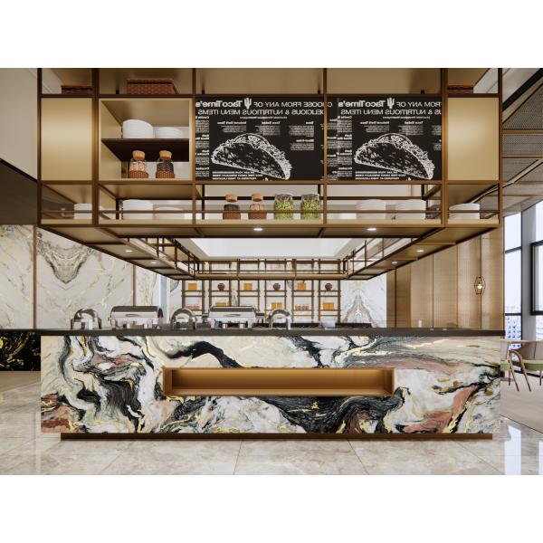 Eco Friendly Acrylic Wall Panel 5D Dynamic Marbling Texture Wall Panels UV Protection