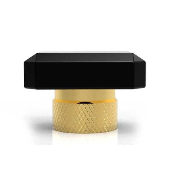 OEM ODM Zinc Alloy Perfume Cap Square Inlay Turn Gold Plated