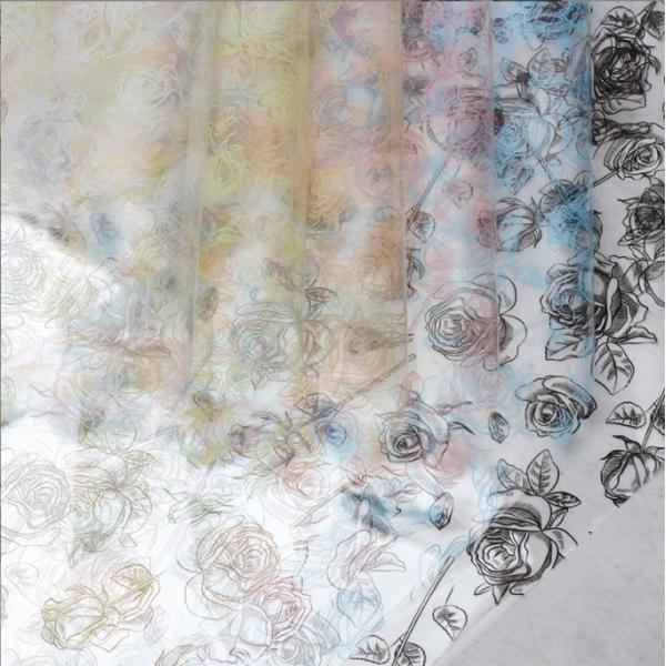 Crystal rose OPP flower wrapping paper, cellophane transparent printed floral art bouquet, flower wrapping paper