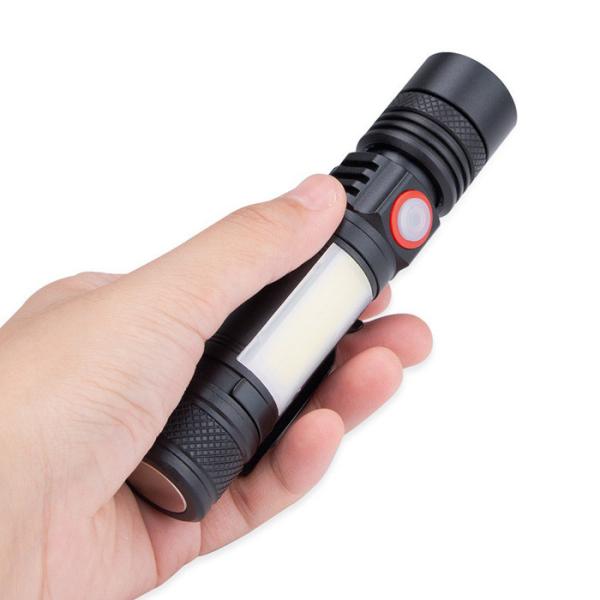 Outdoor Led Portable Flashlight Usb Charging Retractable Tail Magnet