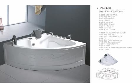 Triangle Whirlpool Shower Bathtubs Bubble Massage Reinforced Strenght Air Jet Tub Freestanding