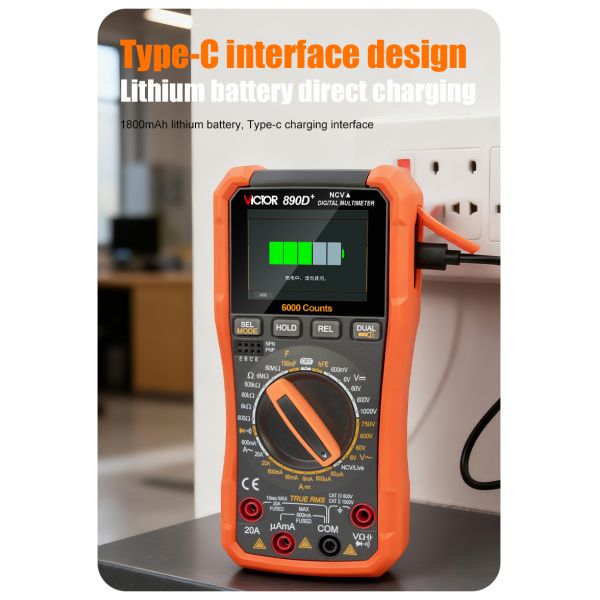 VICTOR 890D+ Digital Multimeter with TFT screen 6000 counts display