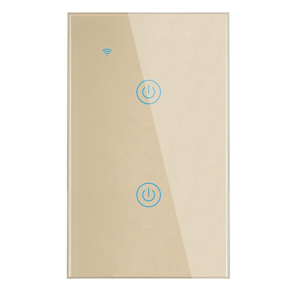Convenient Control Smart Wifi Switch 110V - 250V AC 2 Gang Smart Switch No Neutral