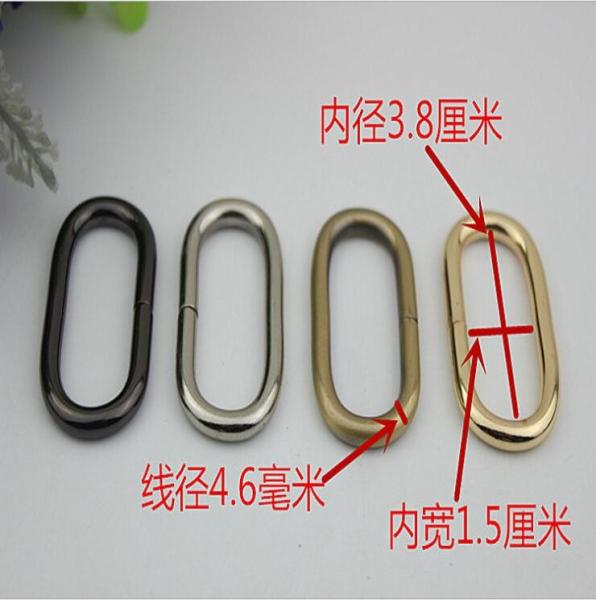 Durable high quality handbag metal 38 mm iron wire oval ring for webbing