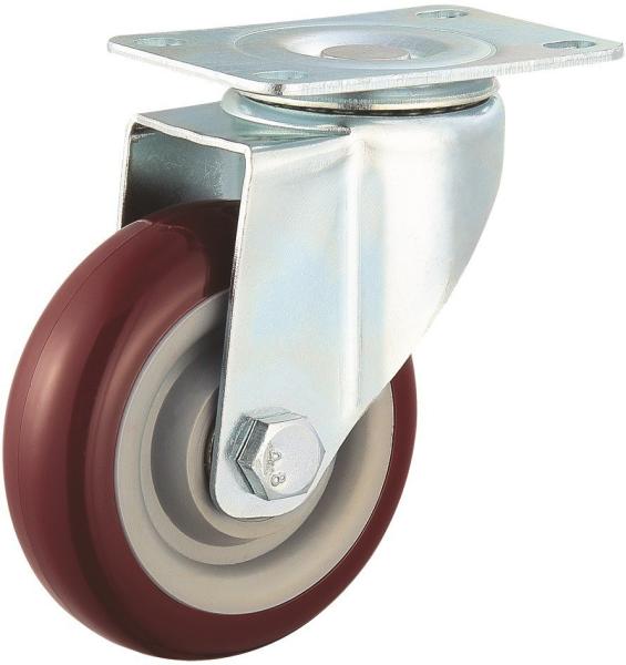 Double Bearing Surface PVC Caster Wheel Fix Without Brake Load 100kg/110kg/130kg