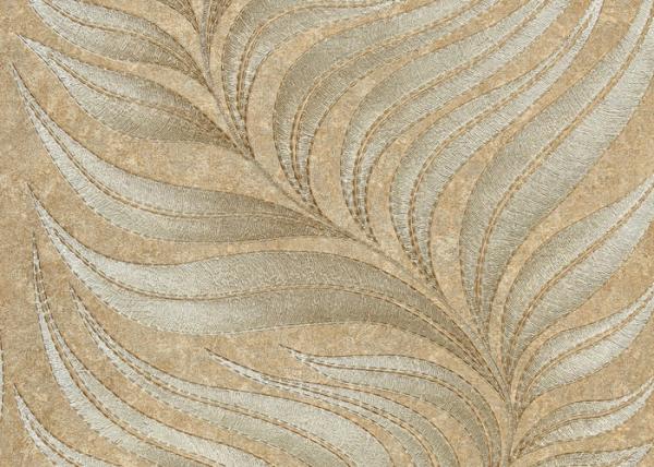 Modern Style Washable Vinyl Wallpaper , Vinyl Wall Coverings with Golden Leaf Pattern