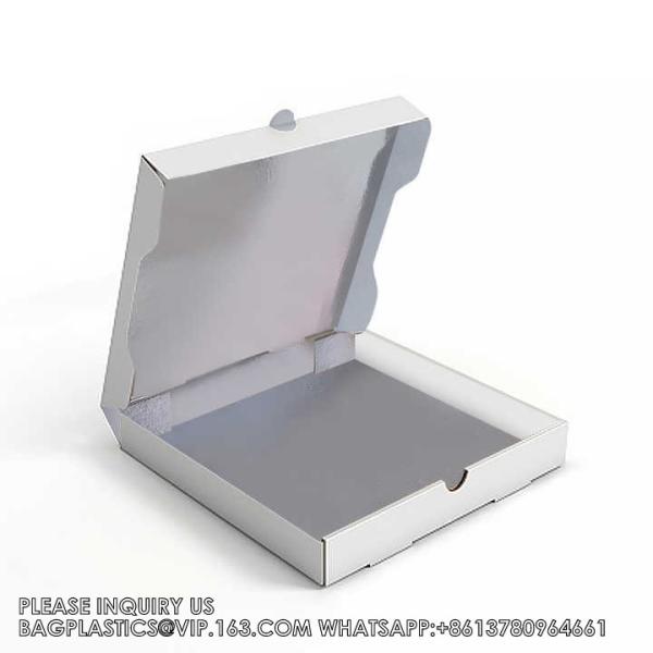 Food Grade Pizza Box Custom Folding Kraft Carton Frozen Food Packaging Box For Pizza Aluminum Foil Insulated Box