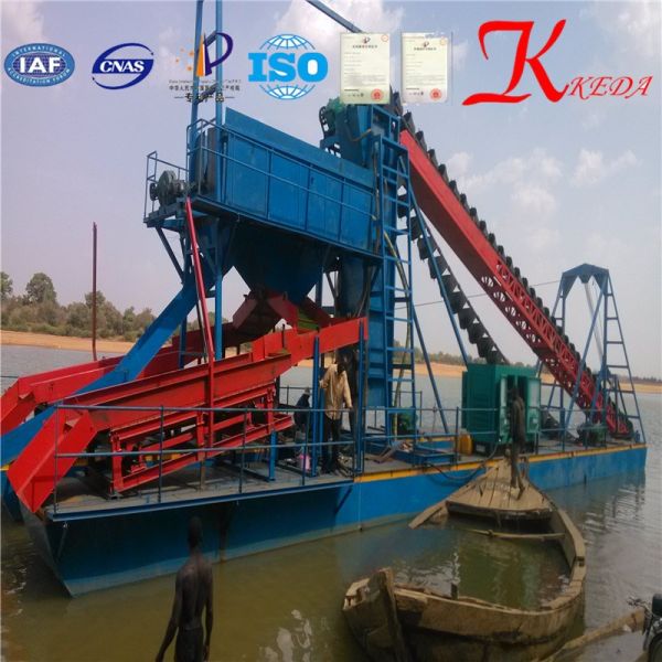 8/3 Inch Pump Diesel Gold Bucket Dredger 15 m Dredging Depth