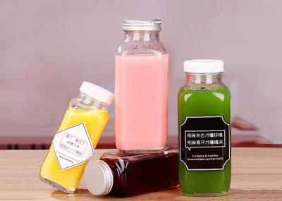 Embalagem quadrada de Juice Bottles Strong Sealing Coffee do vidro do tampão plástico