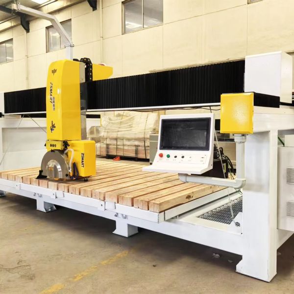 5 Axis 15 kW Bridge Cutting Machine for Granite Customizable CNC with Motor Max Cutting Length 1500mm Stone Machinery