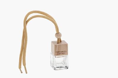La botella de perfume de cristal del coche botellas/5ml del difusor del coche del casquillo de madera quita el olor