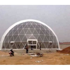 16M Диаметр ПВХ Геодезический купольный шатер На улице отель Иглу Партийные палатки Большая выставочная купольная палатка