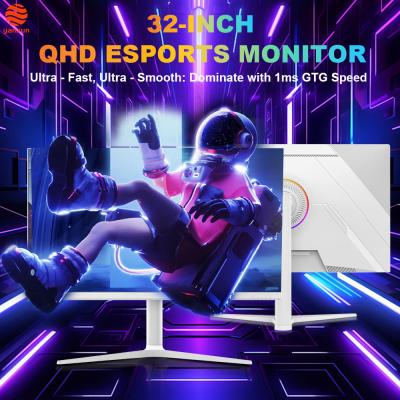 32 Inch QHD Gaming Monitor Adjustable Height Eye Care IPS Panel Ultrawide Monitor