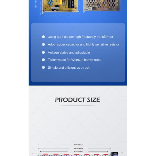 DC 24V Durable Car Parking Barriers 4s - 8s Speed Adjustable With Commercial Advertising