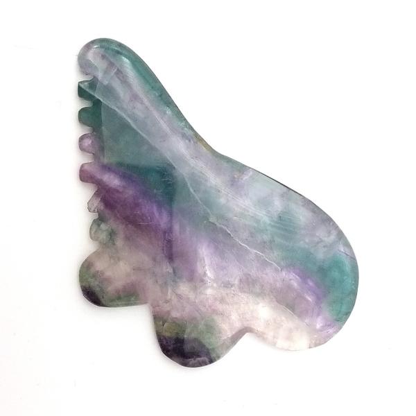 Natural Rainbow Fluorite with Colorful Gua Sha Scraping Massage Tools 95*55mm