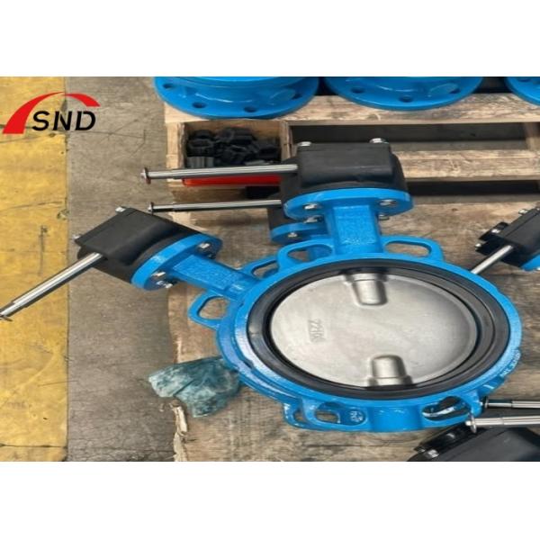 Válvula de mariposa tipo oblea manual Dn150 de hierro dúctil, válvula BF personalizada