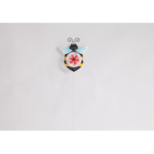 Colorful Metal Animal Outdoor Garden Decoration With Windmill Butterfly Bee Ladybug Bird