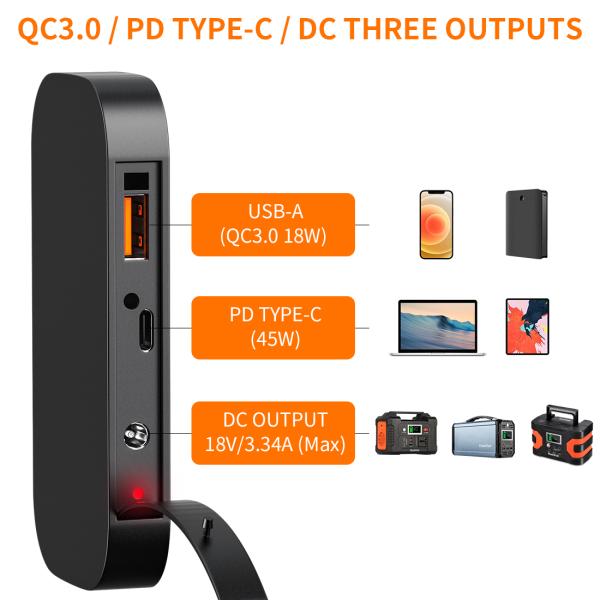 Моно портативная складная солнечная панель 60W 100W 120W 166mmx166mm Размер ячейки для кемпинга на открытом воздухе