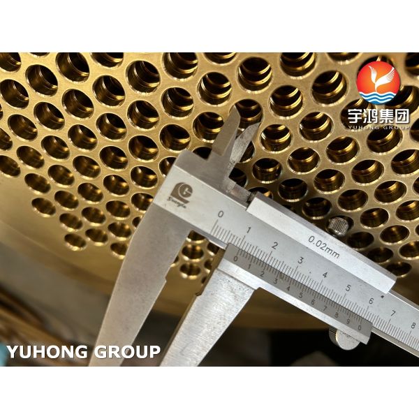 ASTM B171 C46400 Naval Brass Tubesheet for Seawater & Marine Coolers - Precision Machined Copper Alloy Heat Exchanger Component