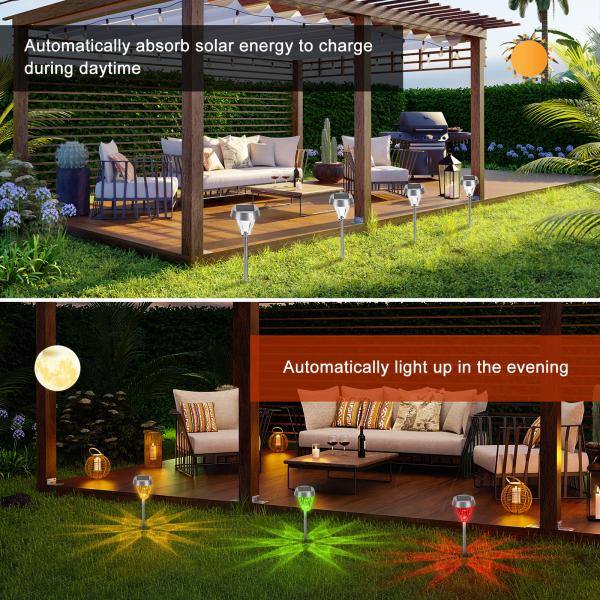 Luces solares de jardín de vidrio templado a prueba de agua IP65 para parque de patio de césped