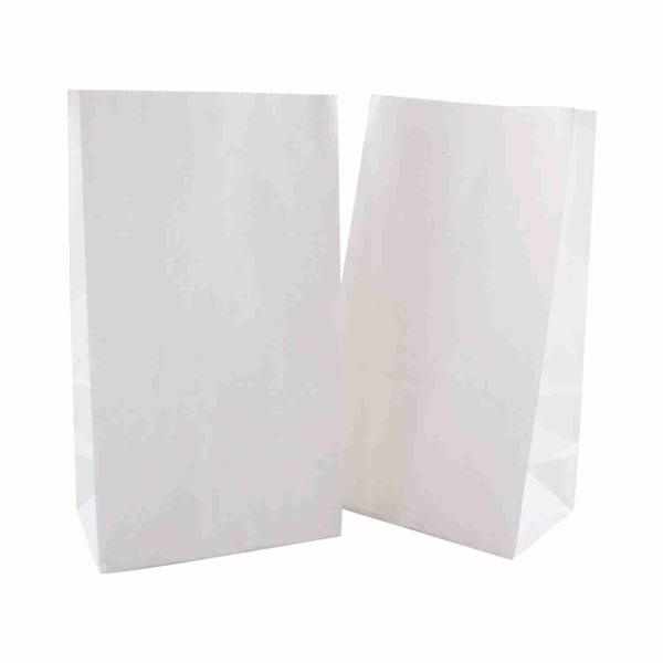 8 LB White Brown SOS Stand Up Kraft Paper Food Bags For Chip Packaging