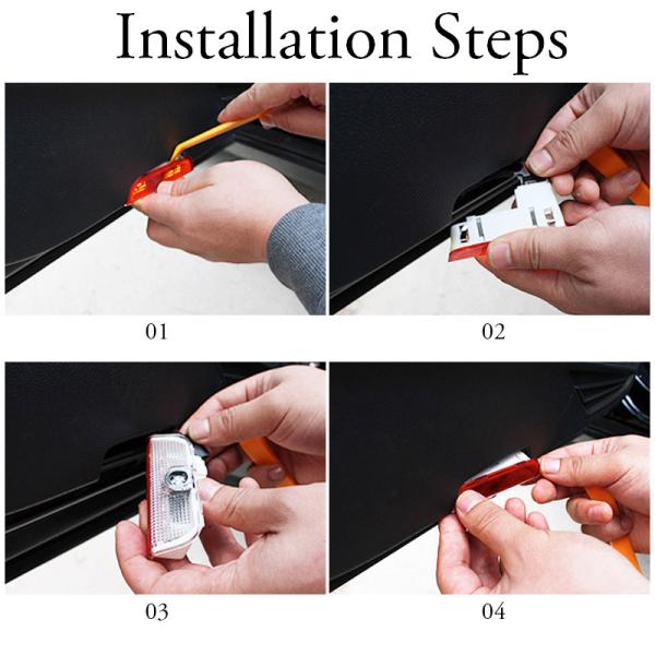 12v Car Honda BMW Benz 2pcs 5w Door Projector Lights