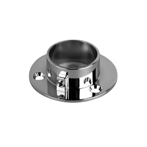 Round Rail Tube Support Steel Holder Brackets Flanges for Modern Wardrobe Accessories