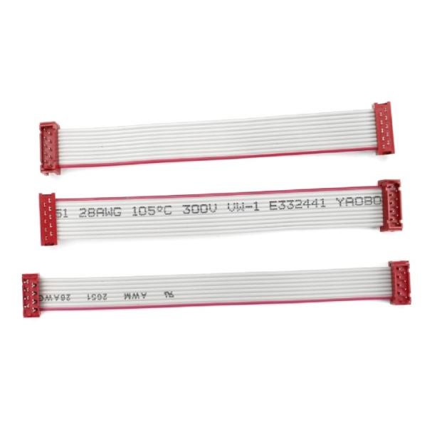 PVC Polyester 28AWG Flat Cable 1.27mm Micro Connector 8 pin IDC Cable