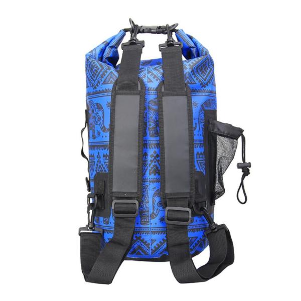15 Liter PVC Waterproof Dry Bag With Mesh Bag Digital Printing Color For Adult