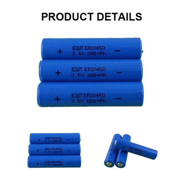 Lithium Thionyl Chloride Battery 1000mAh 3.6V ER10450 Battery