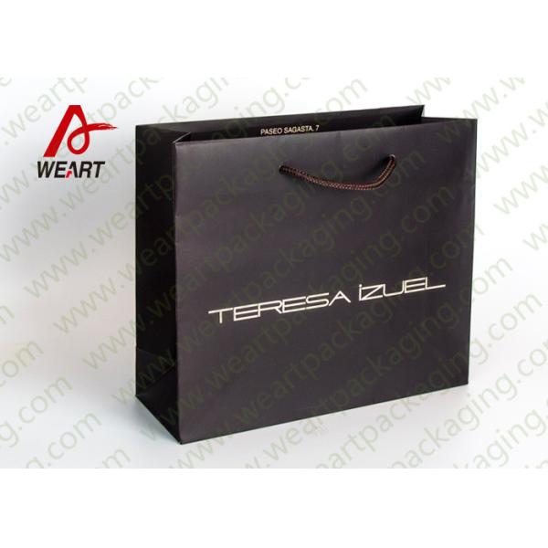 No Lamination Brown Art Paper Bags For Shopping 100% Cotton Rope