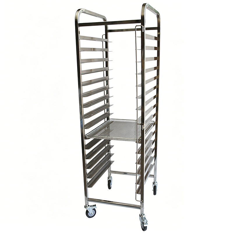 commercial  Kitchen Sus 304 316 Stainless Steel Aluminium 600 X 400 rotary Oven Half bakery bread Cooling rack cart half bakery trolley