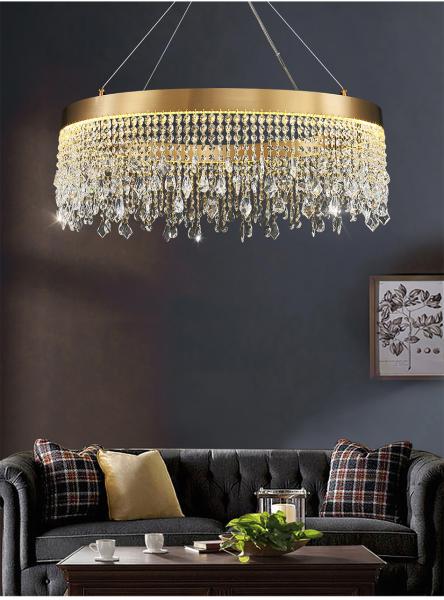 Modern oval crystal chandelier Crystal Light Kitchen Fixture Led Modern Home Decor Staircase Lighting(WH-CY-168)