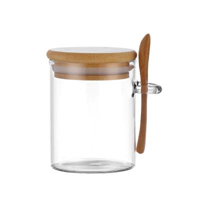 Commercial-Grade Glass Jars with Spoon|B2B Bulk Order|Airtight Bamboo Lids Containers|Custom Branding