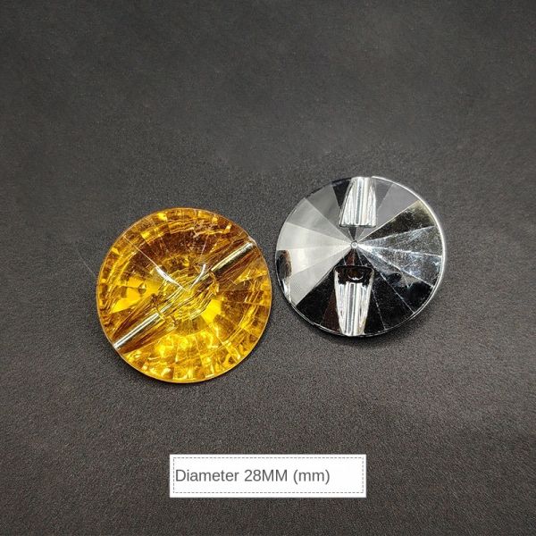 Modern Style Round Resin Crystal Button Yellow Acrylic for Sofa & Home Decor-for Bathroom & Living Room