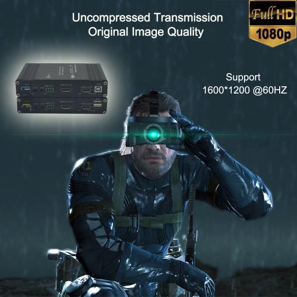 1080P HDMI KVM Fiber Extender With RS232 & Stereo Audio Single Mode 20KM