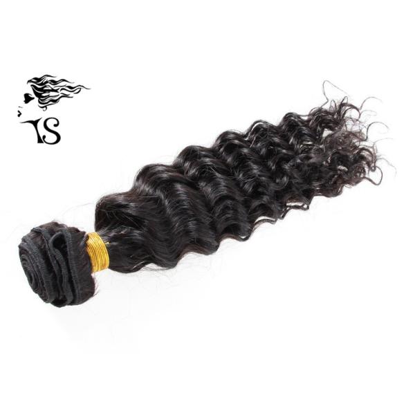 Deep Wave Weft 7A Grade Hair Extensions Bundle , Black Virgin Human Hair Extensions