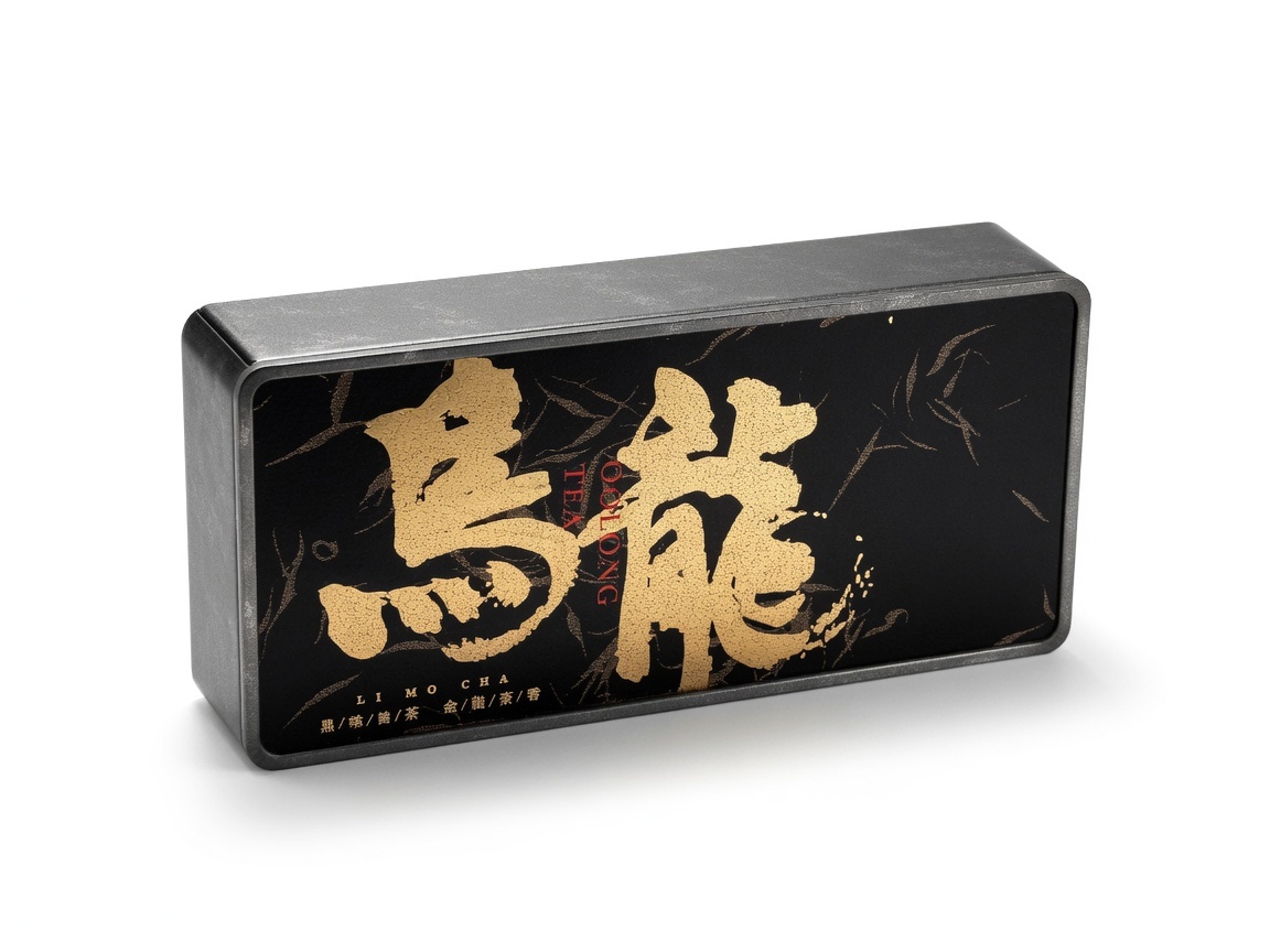 Dadi Weiye Customizable Elegant Metal Tea Tin Gold Foil Oolong Design Gift Packaging Cookie Candy Chocolate
