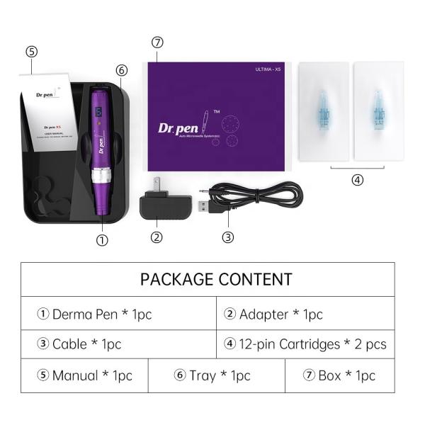 Dr Pen X5-C Wired nano microneedle dermapen with Speed Digital display hair growth electric derma pen beauty device