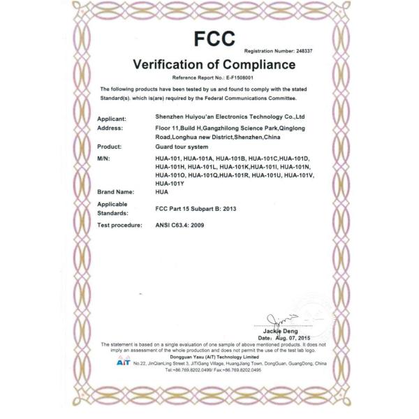 HUA ELECTRONIC TECHNOLOGY LIMITED Сертификации