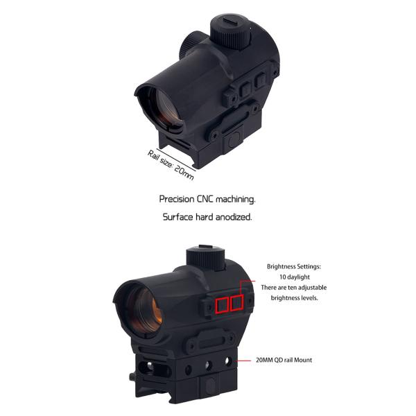 1x Magnification D10 Outdoor Red Dot Scope / Single Red Dot Hunting Scopes