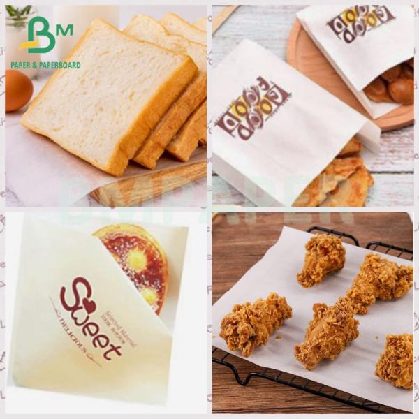 Excellente capacité de traitement 60 gm papier blanc résistant à la graisse pour les emballages de collations alimentaires