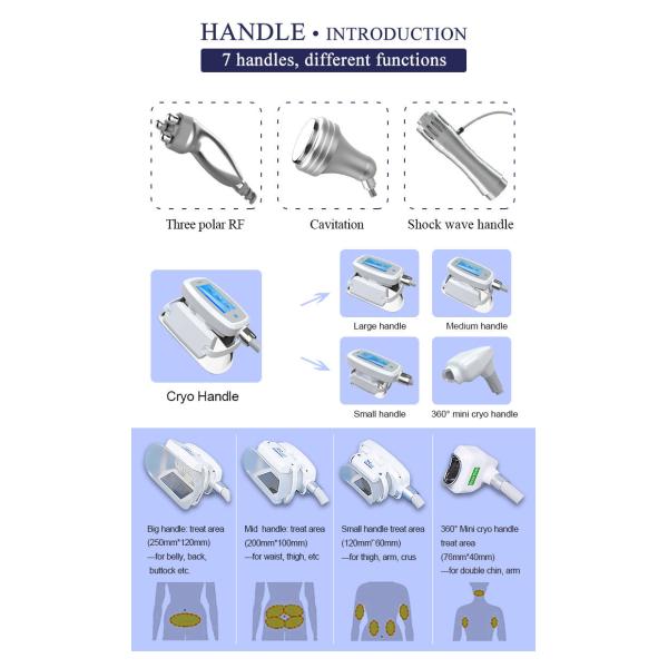 5MHZ RF 7 In 1 Cavitation Multifunction Cryolipolysis Machine Shock Wave